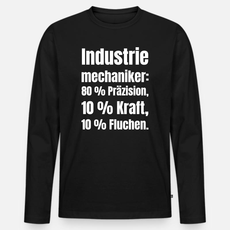 Industriemechaniker - Männer Premium Bio Langarmshirt - Schwarz