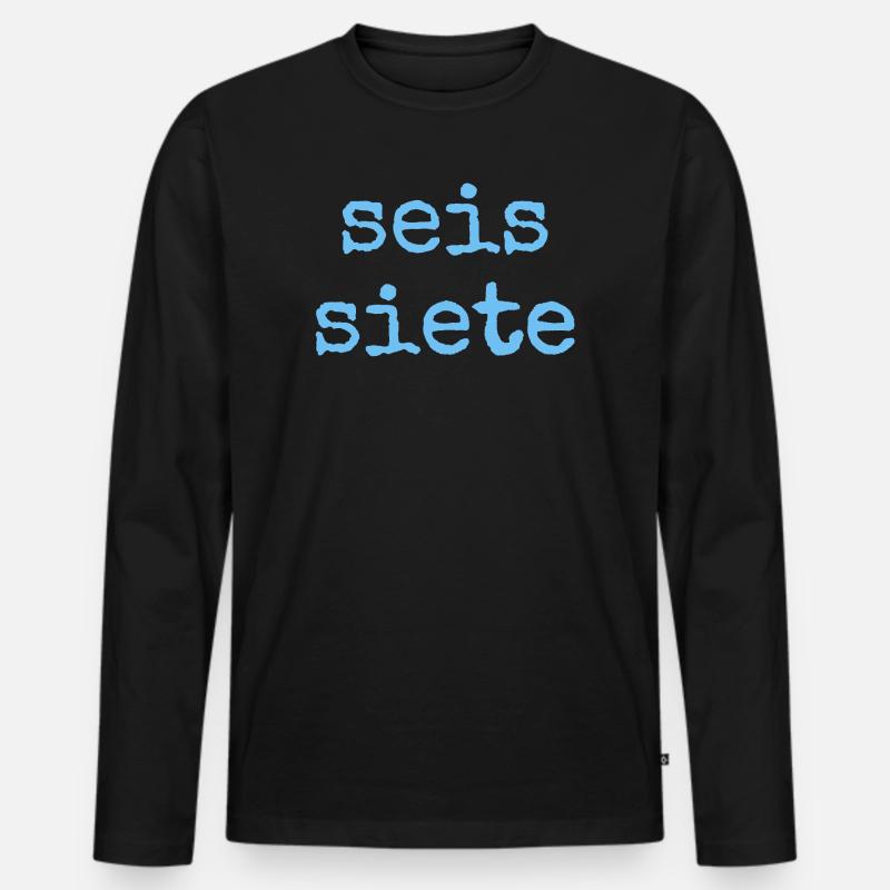 Seis Siete – Spanisch 67 - Männer Premium Bio Langarmshirt - Schwarz