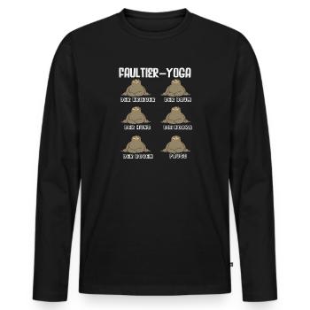 Sloth Yoga Routine Sports Gift - Men's Premium Organic Long Sleeve Shirt - black - Front - Nico (187cm)