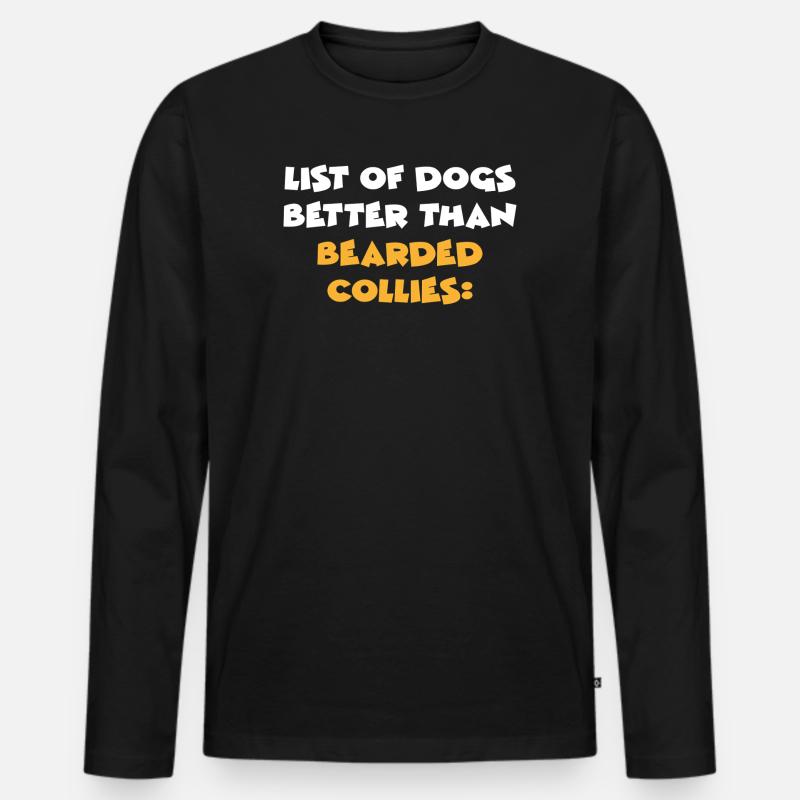 Bearded Collie - Männer Premium Bio Langarmshirt - Schwarz