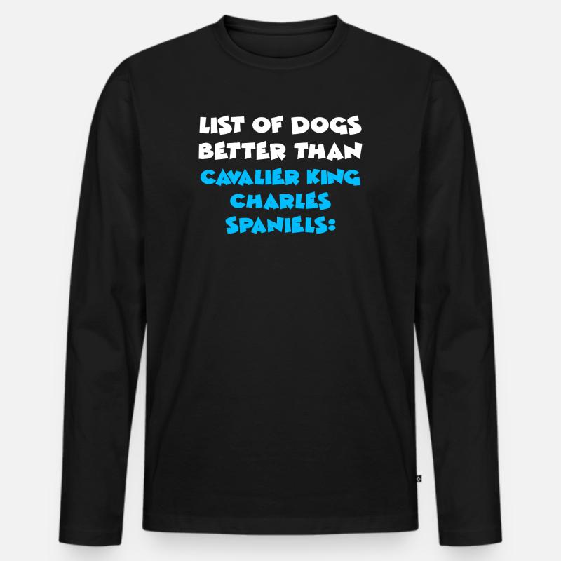Cavalier King Charles Spaniel - Männer Premium Bio Langarmshirt - Schwarz
