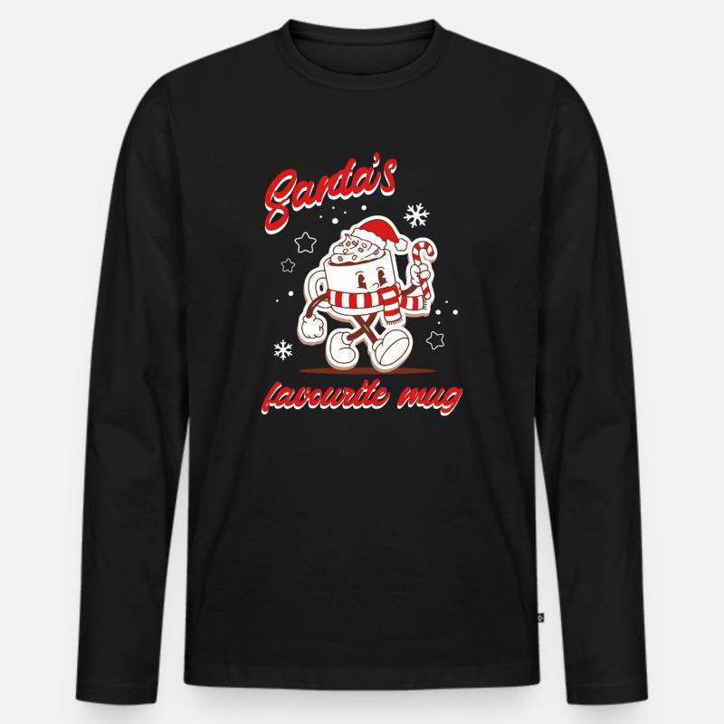 Lieblings-Weihnachtsmann-Tasse - Männer Premium Bio Langarmshirt - Schwarz