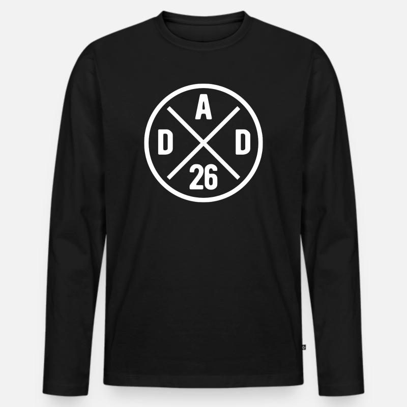 Dad 26 - Vater 2026 - Geschenk - Männer Premium Bio Langarmshirt - Schwarz