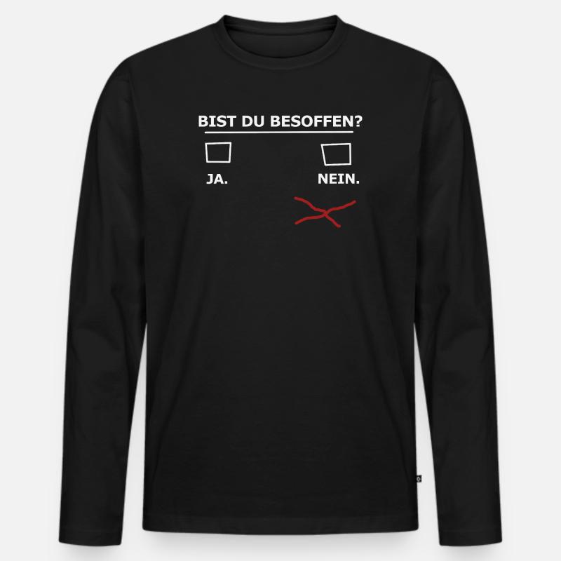 Bier Besoffen - Männer Premium Bio Langarmshirt - Schwarz