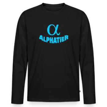 Animal alpha - T-shirt manches longues Premium bio Homme - noir - Devant - Nico (187cm)