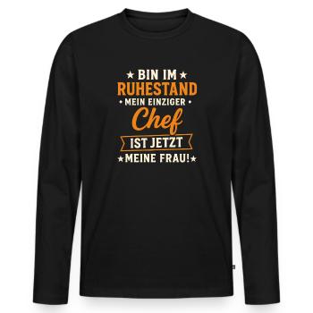 Patron drôle de retrait qui dit design - T-shirt manches longues Premium bio Homme - noir - Devant - Nico (187cm)