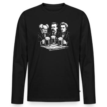 Deutscher Philosophenpub - Männer Premium Bio Langarmshirt - Schwarz - Vorne - Nico (187cm)