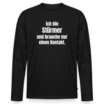 I'm a striker – I just need contact - Men's Premium Organic Long Sleeve Shirt - black - Front - Nico (187cm)