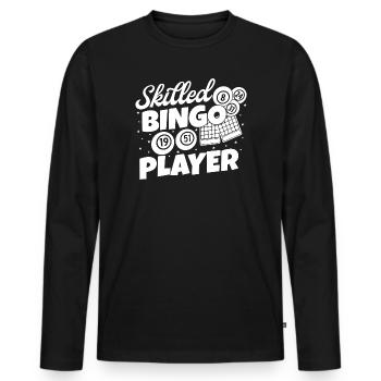 Joueur de bingo Joueur habile Bingo - T-shirt manches longues Premium bio Homme - noir - Devant - Nico (187cm)