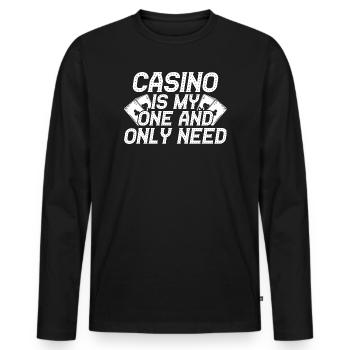 Casino Gambler Is My One & Only Gambling - Männer Premium Bio Langarmshirt - Schwarz - Vorne - Nico (187cm)