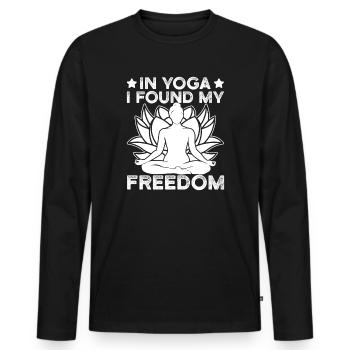 Pilates Enthusiasts In Yoga I Found My Freedom - Männer Premium Bio Langarmshirt - Schwarz - Vorne - Nico (187cm)