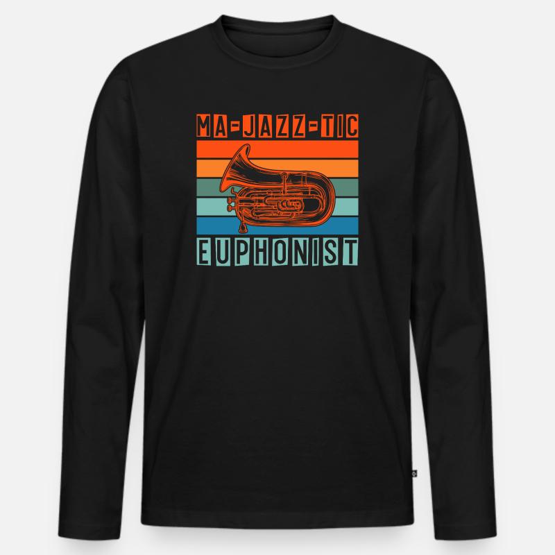Euphonium Ma-Jazz-Tic Euphonist Baritone Marching - Männer Premium Bio Langarmshirt - Schwarz