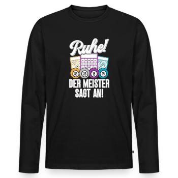 Bingo Player Rest The Master Announces Bingo - Men's Premium Organic Long Sleeve Shirt - black - Front - Nico (187cm)