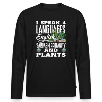Garden & Plant Lovers Gifts - Men's Premium Organic Long Sleeve Shirt - black - Front - Nico (187cm)