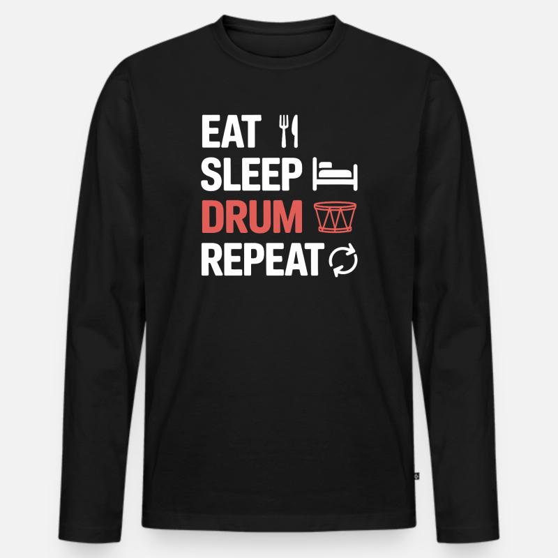 Eiss, Schlaftrommel Wiederholung - Männer Premium Bio Langarmshirt - Schwarz
