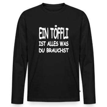 Moped - Men's Premium Organic Long Sleeve Shirt - black - Front - Nico (187cm)