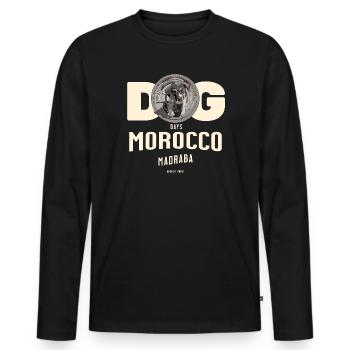 Dog Days Morocco Madraba - Männer Premium Bio Langarmshirt - Schwarz - Vorne - Nico (187cm)