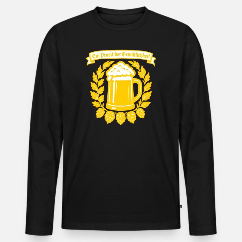 Ein Prosit der Gemütlichkeit - Männer Premium Bio Langarmshirt - Schwarz