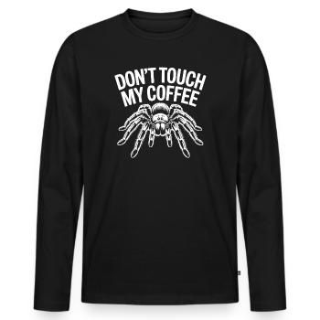 Ne touche pas à mon araignée du café - T-shirt manches longues Premium bio Homme - noir - Devant - Nico (187cm)