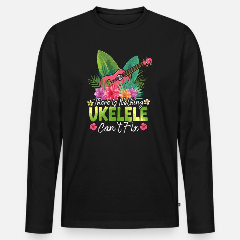 Hawaiian Ukulele Uke There Is - Männer Premium Bio Langarmshirt - Schwarz