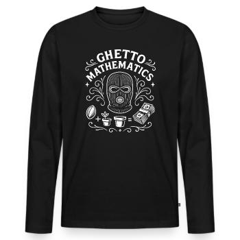 Ghetto Mathematics - Men's Premium Organic Long Sleeve Shirt - black - Front - Nico (187cm)