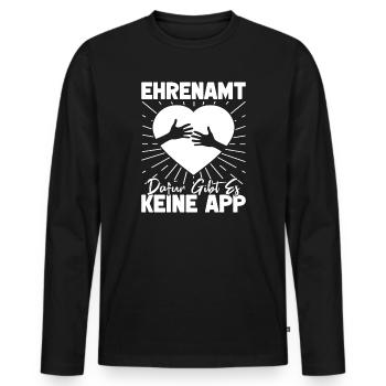 Social Worker Volunteer No App - Men's Premium Organic Long Sleeve Shirt - black - Front - Nico (187cm)