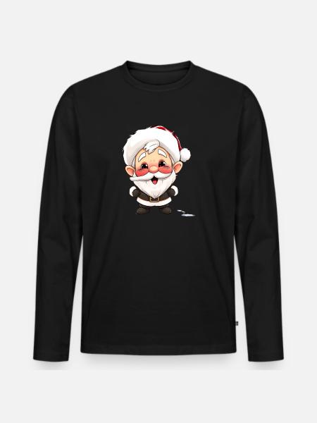 Merry Gnome Christmas Gift Idea Gnome - Men's Premium Organic Long Sleeve Shirt - black