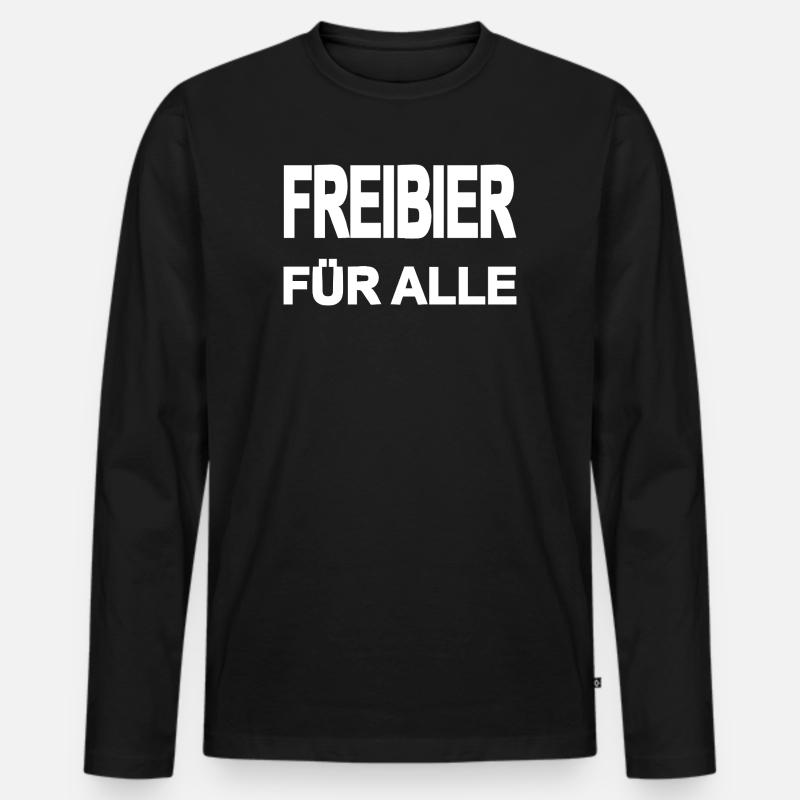 Freibier - Männer Premium Bio Langarmshirt - Schwarz