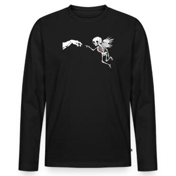 CUPIDON - T-shirt manches longues Premium bio Homme - noir - Devant - Nico (187cm)