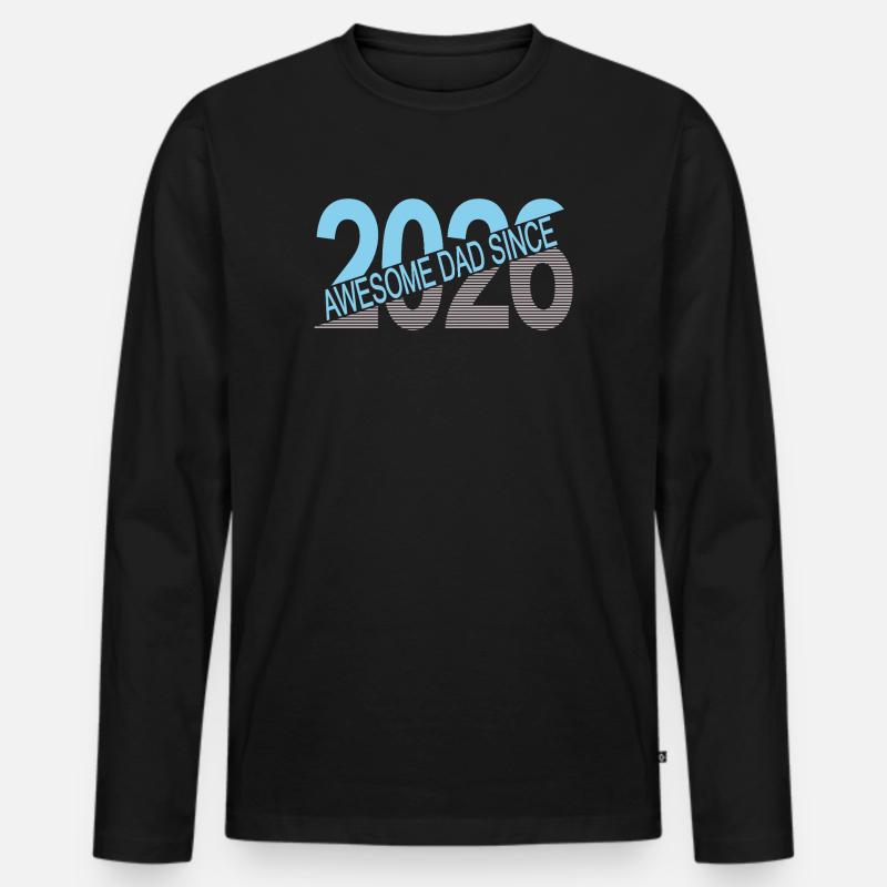 Awesome_dad_since_2026 - Männer Premium Bio Langarmshirt - Schwarz