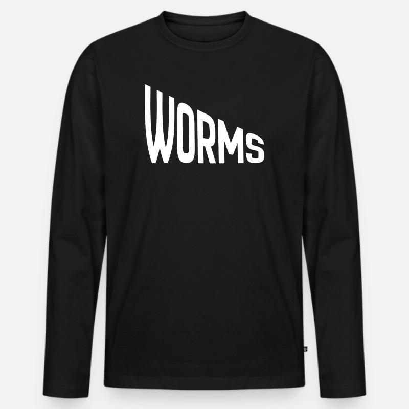 Worms - Männer Premium Bio Langarmshirt - Schwarz