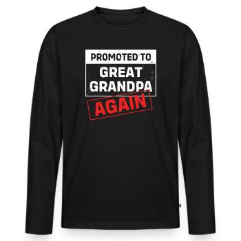 Grandpa Grandpa Grandchild Grandpa - Men's Premium Organic Long Sleeve Shirt - black - Front - Nico (187cm)