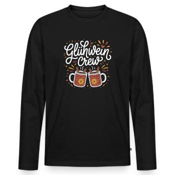 Mulled Wine Crew Merry Christmas Market - Men's Premium Organic Long Sleeve Shirt - black - Front - Nico (187cm)