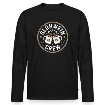 Mulled Wine Crew Merry Christmas Market - Men's Premium Organic Long Sleeve Shirt - black - Front - Nico (187cm)
