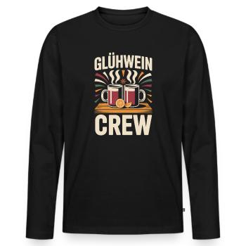 Mulled Wine Crew Merry Christmas Market - Men's Premium Organic Long Sleeve Shirt - black - Front - Nico (187cm)