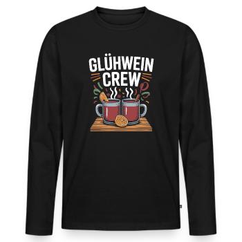 Mulled Wine Crew Merry Christmas Market - Men's Premium Organic Long Sleeve Shirt - black - Front - Nico (187cm)