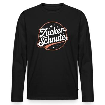 Museau sucré Dent sucrée Chocolat Sucre Museau - T-shirt manches longues Premium bio Homme - noir - Devant - Nico (187cm)