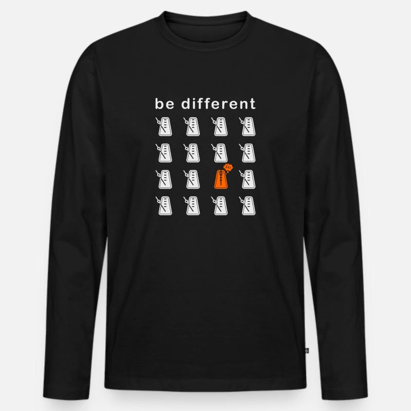 Schlaf Metronom Musik Lustig Largo - Männer Premium Bio Langarmshirt - Schwarz
