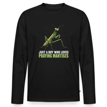 Praying mantises Praying mantis - Men's Premium Organic Long Sleeve Shirt - black - Front - Nico (187cm)