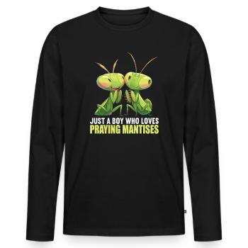 Praying mantises Praying mantis - Men's Premium Organic Long Sleeve Shirt - black - Front - Nico (187cm)