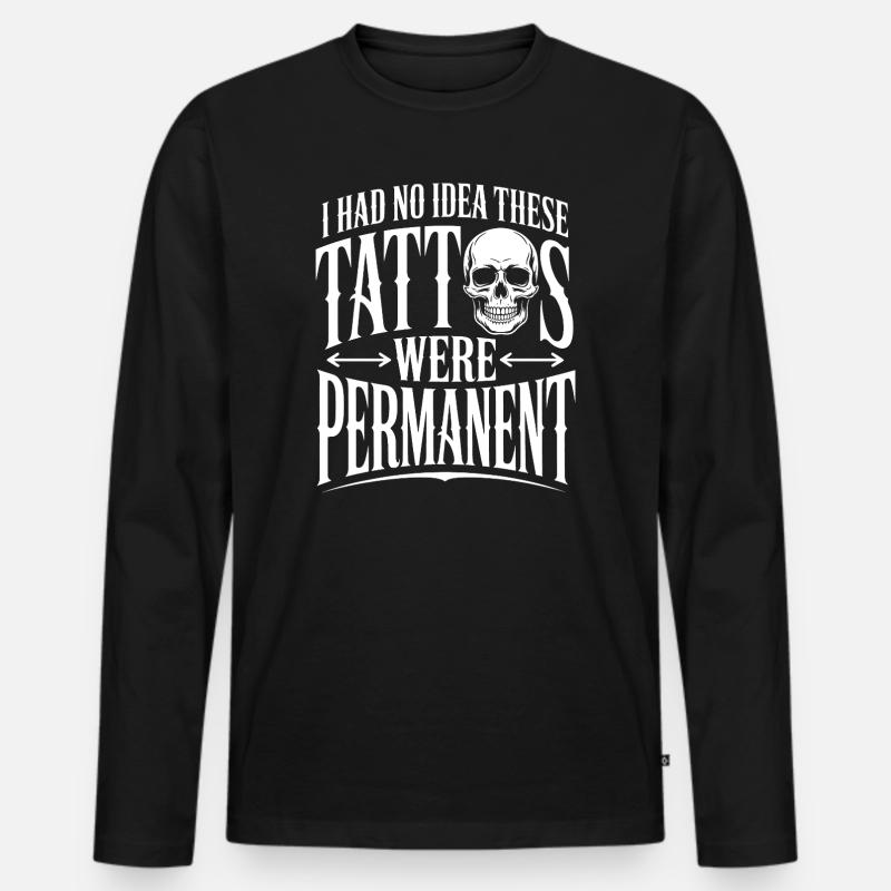 Tattoo-Permanenz-Schädel-T-Shirt - Männer Premium Bio Langarmshirt - Schwarz
