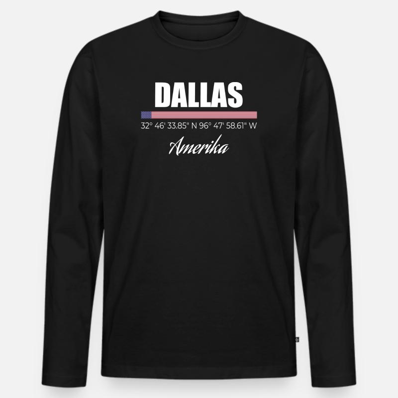 Dallas - Männer Premium Bio Langarmshirt - Schwarz