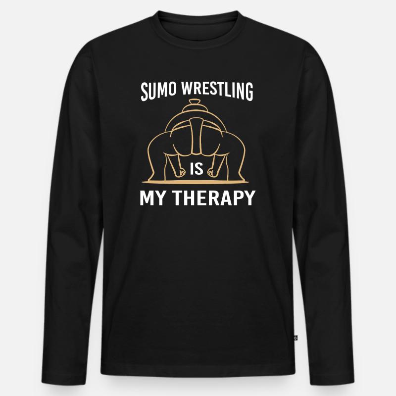 Sumo - Männer Premium Bio Langarmshirt - Schwarz