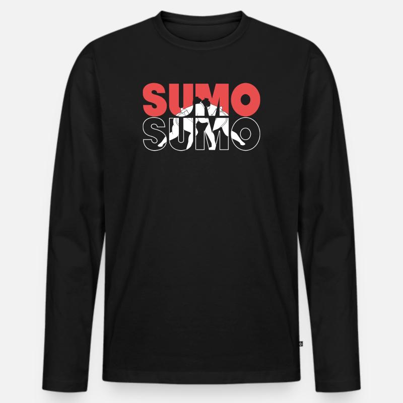 Sumo - Männer Premium Bio Langarmshirt - Schwarz