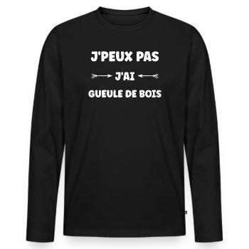 Ich kann nicht. Ich habe einen Kater. - Männer Premium Bio Langarmshirt - Schwarz - Vorne - Nico (187cm)