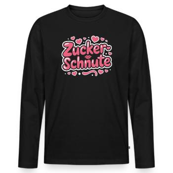 Sugar Snout Sweet Tooth Chocolate Sugar Snouts - Men's Premium Organic Long Sleeve Shirt - black - Front - Nico (187cm)