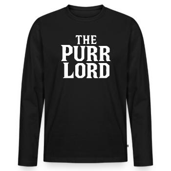 The Purr Lord Bold Mafia Typography - Men's Premium Organic Long Sleeve Shirt - black - Front - Nico (187cm)