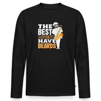 The best saxophonists have beards - Men's Premium Organic Long Sleeve Shirt - black - Front - Nico (187cm)