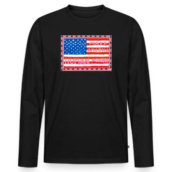 MAKE_AMERICA_HUMAN_AGAIN _A5 - T-shirt manches longues Premium bio Homme - noir - Devant - Nico (187cm)