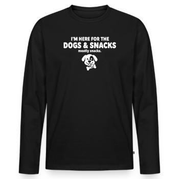 Chemise humoristique Dogs & Snacks - T-shirt manches longues Premium bio Homme - noir - Devant - Nico (187cm)